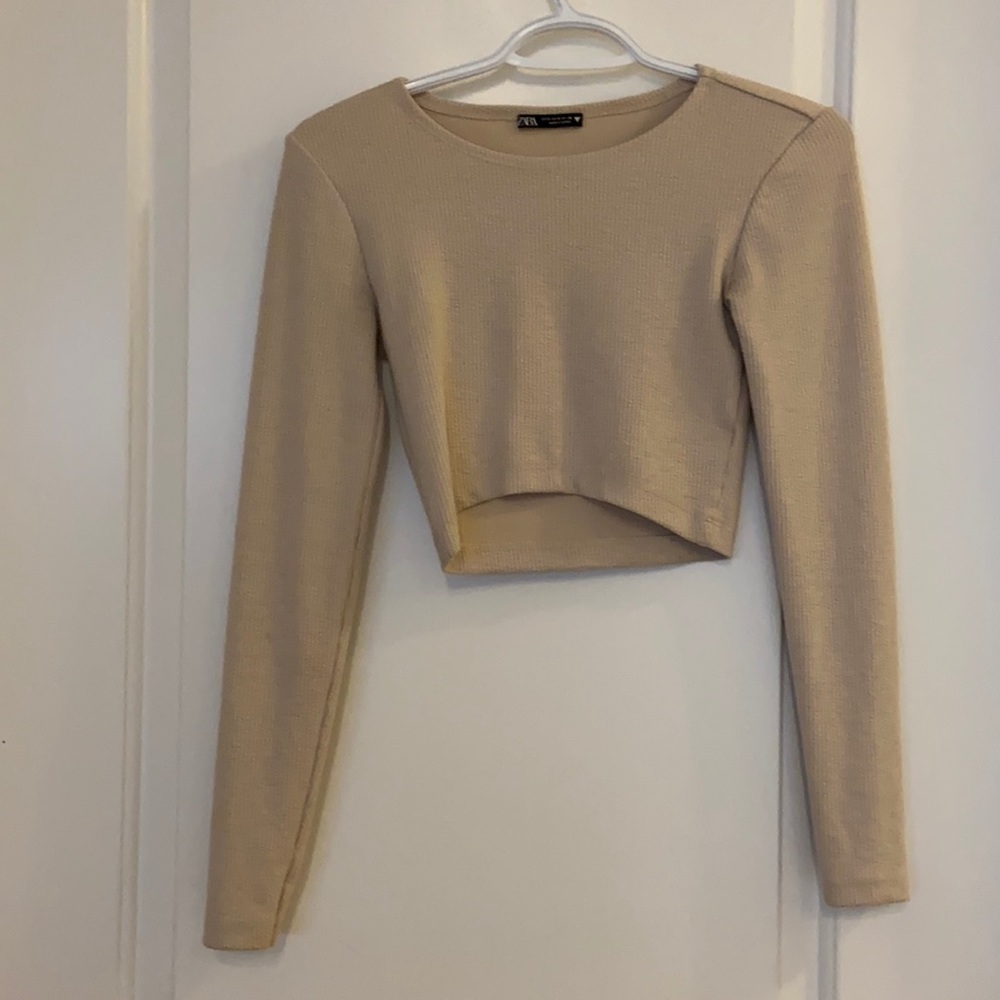 3/$15 ✨ Beige Zara Crop - Size S